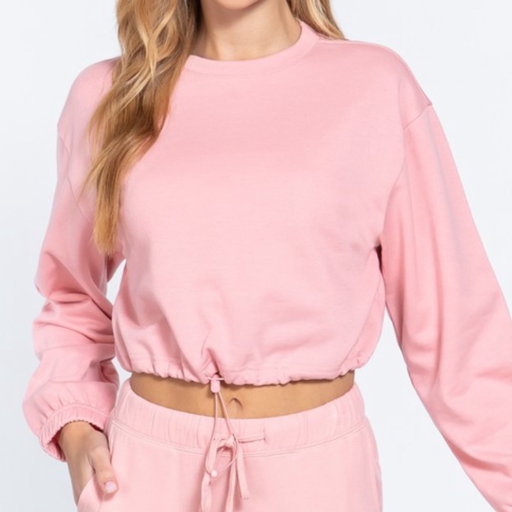 Crop pullover sweater